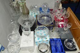 VARIOUS BOXED AND LOOSE CUT GLASSWARE, to include Tutbury Crystal, Royal Albert, Stuart Crystal,