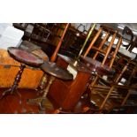 A QUANTITY OF OCCASIONAL FURNITURE to include a mahogany drum table, a mahogany cross framed piano