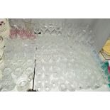 A QUANTITY OF CUT/CLEAR GLASS, etc