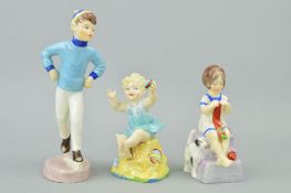 THREE ROYAL WORCESTER DAYS OF THE WEEK FIGURES, 'Tuesday's Child' (boy) RW3534, 'Saturday's