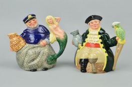 TWO ROYAL DOULTON CHARACTER TEAPOTS, 'Old Salt' D6818 (exclusively for The Collectors Club) and '