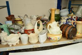 A LARGE QUANITTY OF VASES, JARDINIERES, JUGS ETC (sd)