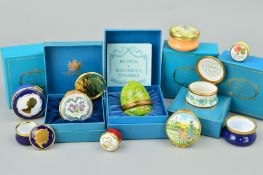 VARIOUS BILSTON AND BATTERSEA AND OTHER ENAMEL BOXES, to include boxed 'Easter' 1973, boxed 'To My