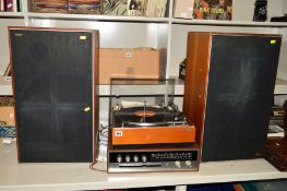 A GARRARD SYNCRO-LAB 75 TURNTABLE, a Sony TC-121 tape player, an Armstrong 526 Amplifier, a pair