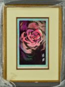 SIMON BULL 'FOR ONE HEART TO HOLD', a limited edition print of a rose 21/350, signed and titled in