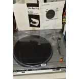 A TECHNICS SL-D20 DIRECT DRIVE TURNTABLE, a vintage Alba Amplifier and a pair of Leak 2020