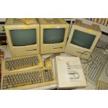 THREE APPLE MACINTOSH VINTAGE COMPUTERS, these are a Macintosh 1st generation with keyboard and
