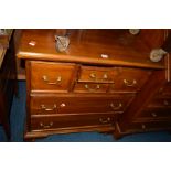 A REPRODUCTION MAHOGANY CHEST OF SIX VARIOUS DRAWERS, width 81cm x depth 47cm x height 86cm