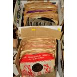 TWO BOXES OF 78'S, including Eddie Fisher, Bill Haley, Elvis Presley, etc