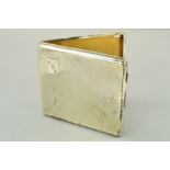 A SILVER CIGARETTE CASE of rectangular outline with engine turned decoration and rectangular initial