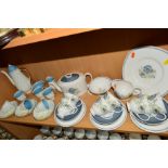 SUSIE COOPER 'GLEN MIST' TEA WARES, pattern C1035, to include teapot, sugar bowl, milk jug, cake