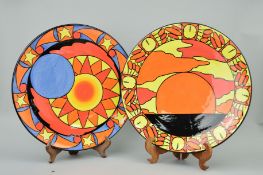 TWO SIGNED LIMITED EDITION CHARGERS BY LORNA BAILEY, 'Eclipse' No28/100 and 'Millennium' No16/100,