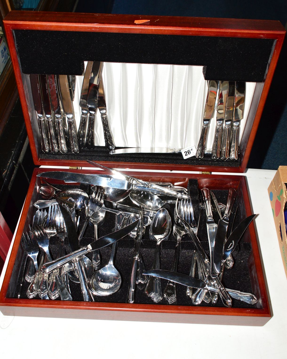 A CANTEEN OF STAINLESS STEEL CUTLERY, eight settings