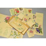 A COLLECTION OF KENSITAS SILK CIGARETTE CARDS, majority from the Flowers series and still in card