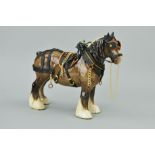 A BESWICK HARNESSED SHIRE MARE, No 818, 2nd version