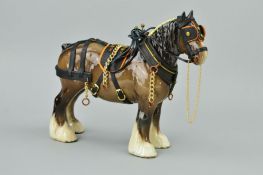A BESWICK HARNESSED SHIRE MARE, No 818, 2nd version
