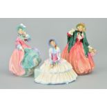 THREE ROYAL DOULTON FIGURES, 'Spring Morning' HN1922, 'Day Dreams' HN1731 and 'Lady Charmain' HN1949