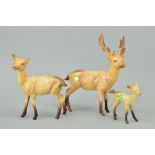 A BESWICK FAMILY OF DEER to include Stag No981, Doe No999A and Fawn No1000A (3)