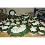 COALPORT 'ATHLONE-GREEN' TEA/DINNERWARES (two different backstamps), to include coffee pot, two