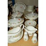 WEDGWOOD 'MIRABELLE' DINNERWARES, to include three tureens, oval meat platter, gravy boat and stand,