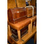 AN OAK CASED SINGER SEWING MACHINE and two other cased sewing machines (3)