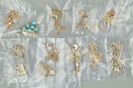 ELEVEN ITEMS OF MAINLY CHILDREN'S MOLLY BROWN SILVER JEWELLERY to include a child's necklace