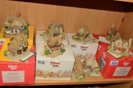NINE LILLIPUT LANE SCULPTURES to include Village Shops series, 'The Bakers Shop', 'The China