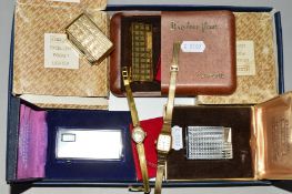 A SELECTION OF LIGHTERS AND WATCHES to include two cased Sarome lighters, a Colibri lighter, a cased