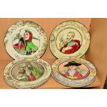 TEN VARIOUS ROYAL DOULTON SERIES WARE PLATES, 'Don Quixote', 'The Jester', 'The Squire', The