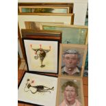 A SMALL QUANTITY OF PICTURES AND PRINTS ETC, to include an unsigned Victorian style watercolour of a