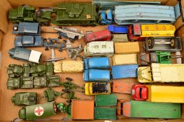 A QUANTITY OF UNBOXED AND ASSORTED PLAYWORN DIECAST VEHICLES, to include Dinky Toys Foden Flat