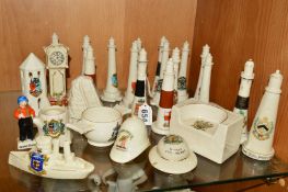 A GROUP OF CRESTED WARES, to include W.H.Goss lighthouses, etc