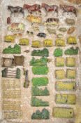 A QUANTITY OF ASSORTED PLAYWORN MAINLY BRITAINS HOLLOWCAST ANIMALS FIGURES AND ACCESSORIES, playworn