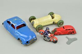 AN UNBOXED METTOY CLOCKWORK 'MECHANICAL RACER' RACING CAR, No.830, cream body, two piece
