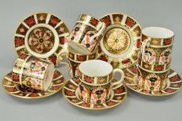 SIX ROYAL CROWN DERBY IMARI COFFEE CANS AND FIVE SAUCERS, '1128' pattern (11)