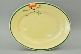 CLARICE CLIFF FOR NEWPORT POTTERY, an oval meat platter, 'Ravel' pattern, length 32cm (pattern