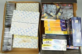 A QUANTITY OF BOXED DIECAST AIRCRAFT MODELS AND UNBUILT PLASTIC CONSTRUCTION KITS, to include