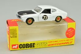 A BOXED CORGI TOYS ROGER CLARK'S FORD CAPRI, No.303, very lightly playworn condition, with very