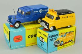 A BOXED CORGI TOYS BEDFORD CA AA SERVICE VAN, No.408, version with shaped hubs and ridged roof, with