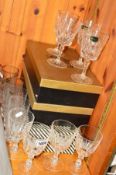 THREE BOXED SETS OF GLASSES, to include four Brierglass Lead Crystal wine glasses and four high ball