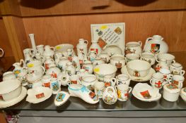 A GROUP OF W.H.GOSS CRESTED WARES etc, to include cups, saucers, vases, tyg's, jugs etc