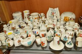 A QUANTITY OF W.H.GOSS AND OTHER CRESTED WARES, to include jugs, vases, hat etc