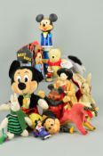 A COLLECTION OF WALT DISNEY MICKEY MOUSE ITEMS, to include Disney Winnie The Pooh, Gund Eeyore and
