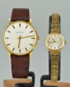 TWO WRISTWATCHES to include a lady's 9ct gold Rotary watch, the circular face with Arabic numerals