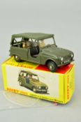 A BOXED FRENCH DINKY TOYS RENAULT 4 SINPAR 4 X 4 GENDARMERIE MILITAIRE, No.815, complete with top,