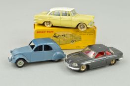 A BOXED FRENCH DINKY TOYS OPEL RECKORD, No.554, with unboxed French Dinky Panhard 24CT, No.524 and
