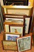 A GROUP OF PICTURES AND PRINTS ETC, to include a signed album by Natalie Cole in a presentation