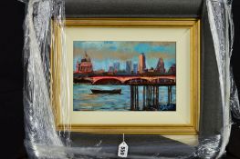 TIMMY MALLETT (BRITISH CONTEMPORARY) 'THAMES AFTERNOON' a view of the London skyline across the