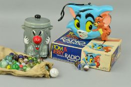 A BOXED LOUIS MARX 'TOM & JERRY' TRANSISTOR RADIO, No.6R 2861F/HK-6627, c.1970's, not tested but