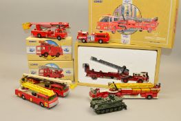 A COLLECTION OF BOXED AND UNBOXED CORGI AND CORGI CLASSICS FIRE ENGINE MODELS, to include boxed